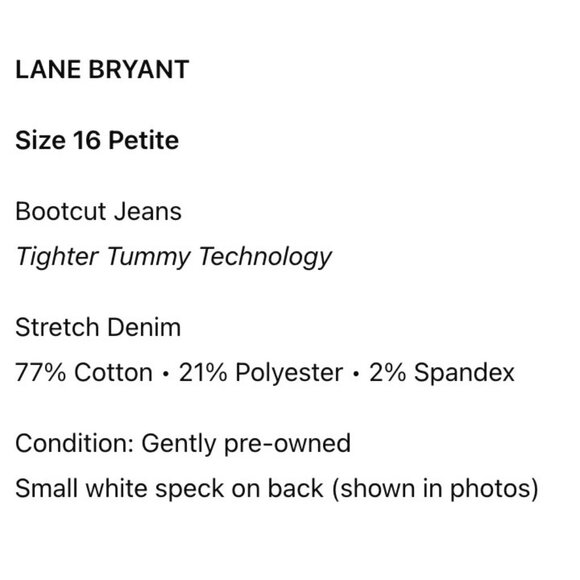 Lane Bryant Bootcut Jeans Womens 16 Petite Tighter Tummy Stretch Dark Wash - Picture 4 of 14